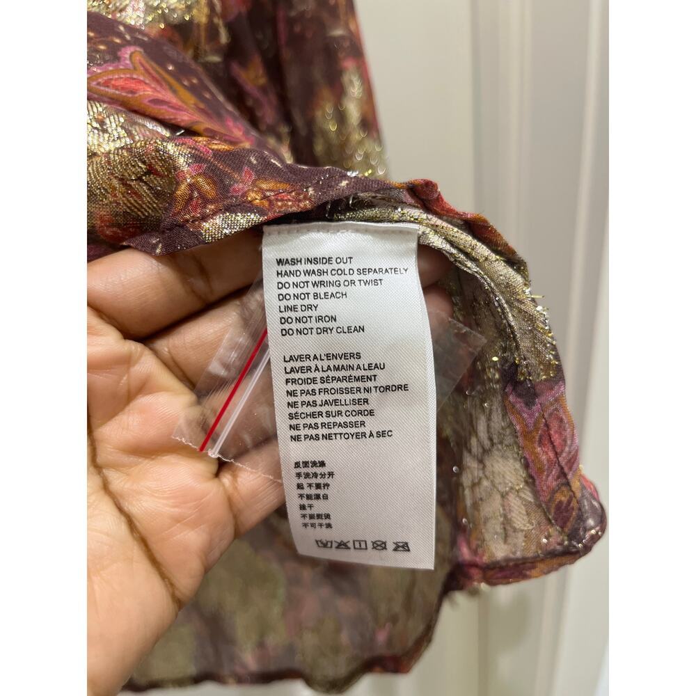 NWT Free People Scorpio Blouse in Bittersweet Combo Sz S - Picture 5 of 10
